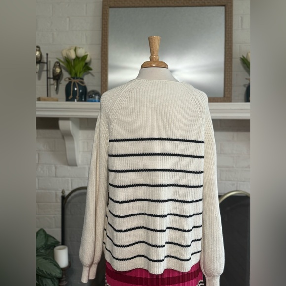 Lilla P Striped Rib Raglan Sweater - size XL - Picture 9 of 10